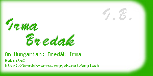 irma bredak business card